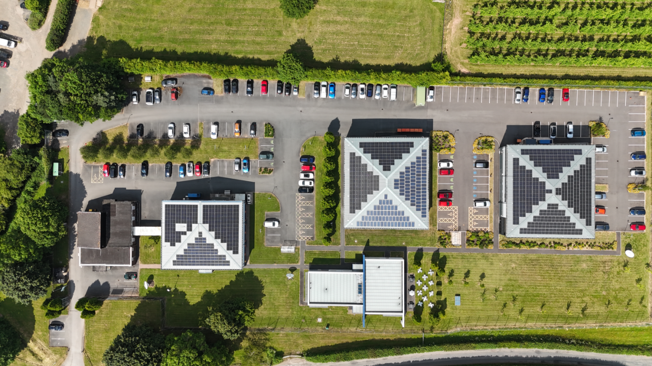 ETL Hereford compound viewing from an overhead drone