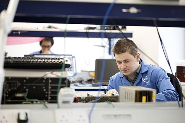 ETL Systems RF engineering team at the UK site in Hereford