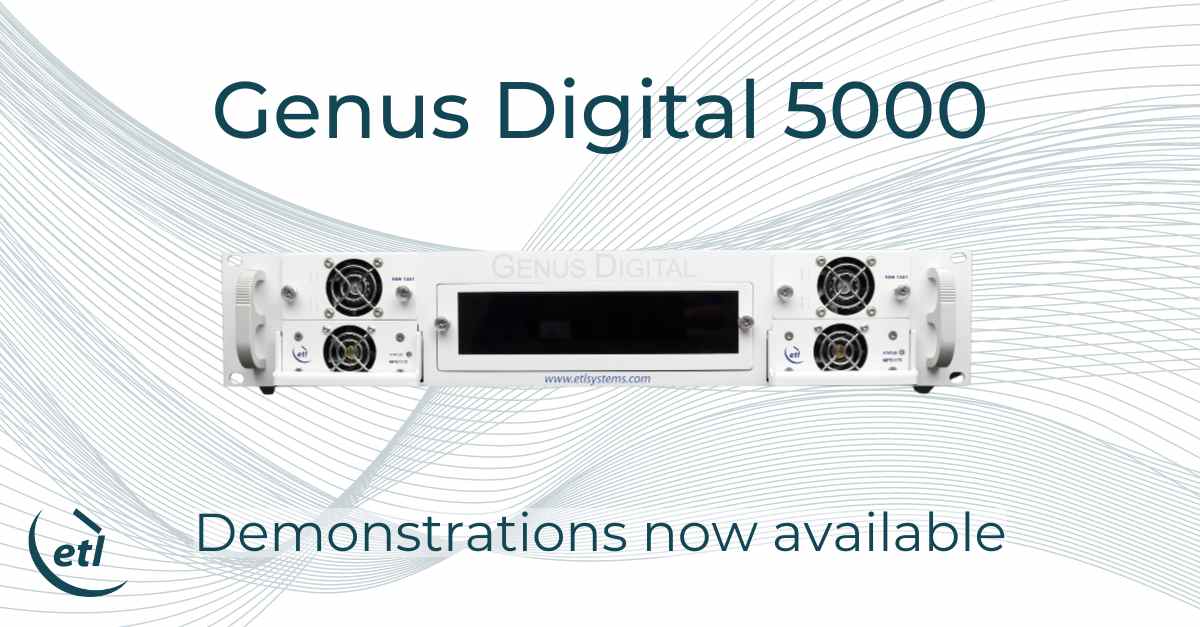 Get ahead of the curve: ETL Systems is now offering live demonstrations of GENUS DIGITAL 5000